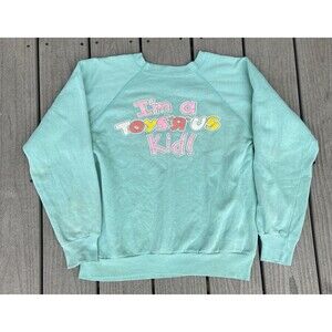 Vintage I’m a Toys R Us Kid” Teal Crewneck Sweatshirt Retro 90s Size M Crewneck